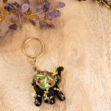 LAC MIRROR WORK ELEPHANT KEYCHAIN - Image 2