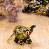 LAC MIRROR WORK ELEPHANT KEYCHAIN - Image 3