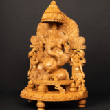 WOODEN FAIN CARVING SINHASAN GANESH - Image 4