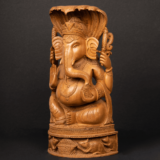 WOODEN FAIN CARVING SNAKE GANESH - Image 4