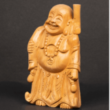 WOODEN FAIN LAUGHING BUDHA - Image 4