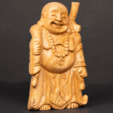 WOODEN FAIN LAUGHING BUDHA - Image 3