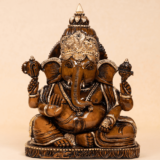 Wooden Fain Polish Sitting Ganesh - Image 2