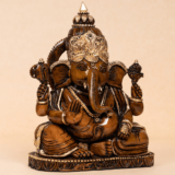 Wooden Fain Polish Sitting Ganesh - Image 3