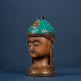 WOODEN FIROZA STONE WORK BUDHA HEAD - Image 4