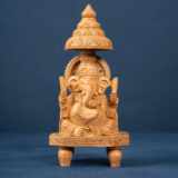 WOODEN SINGHASAN  GANESH - Image 2