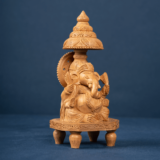 WOODEN SINGHASAN  GANESH - Image 3