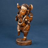 WOODEN STANDING GANESH IN ANTIQUE LOOK - Image 4