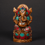 WOODEN FIROZA STONE CHIPES WORK TOOK GANESH - Image 2