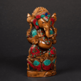 WOODEN FIROZA STONE CHIPES WORK TOOK GANESH - Image 4