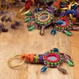 THREAD BEAD BELL MIRROR WORK KEYCHAIN - Image 3
