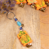 WOODEN GANESH PAINTING KEYCHAIN - Image 3