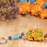 WOODEN GANESH PAINTING KEYCHAIN - Image 2