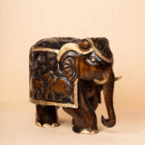 WOODEN CARVING ANTIQUE POLISH ELEPHANT - Image 4
