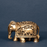 WOODEN CARVING GOLDEN POLISH ELEPHANT - Image 5
