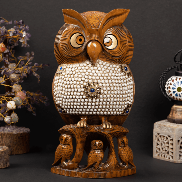 https://suryaarthandicrafts.com/wp-content/uploads/2024/12/WOODEN-FAIN-ANTIQUE-TOOK-OWL-IN-MOTE-WORK-600x600.png