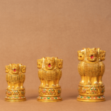 WOODEN FAIN CARVING GOLDEN AMBOSE WORK ASHOKA - Image 2