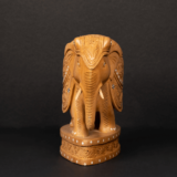 WOODEN FAIN CARVING INLY ELEPHANT WITH STAND - Image 2