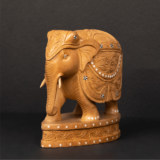 WOODEN FAIN CARVING INLY ELEPHANT WITH STAND - Image 4