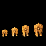 WOODEN FAIN CARVING SET OF 4 TRUNK UP - Image 2