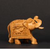 WOODEN FAIN CARVING TRUNK UP ELEPHANT - Image 5