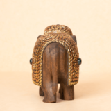 WOODEN FAIN ELEPHANT WITH BRASS JADAI WORK - Image 5