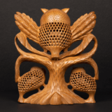 WOODEN FAIN JALI OWL FAMILY - Image 5