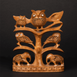 WOODEN FAIN JALI TREE OWL FAMILY - Image 2