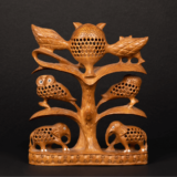 WOODEN FAIN JALI TREE OWL FAMILY - Image 5