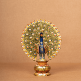 WOODEN FAIN PAINTING DANCING PEACOCK - Image 2