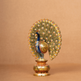 WOODEN FAIN PAINTING DANCING PEACOCK - Image 3