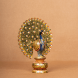 WOODEN FAIN PAINTING DANCING PEACOCK - Image 4
