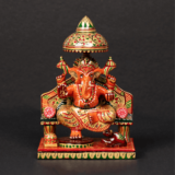 WOODEN FAIN PAINTING SINGHASAN GANESH - Image 2