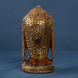 WOODEN BRASS JADAI WORK BUDHA HEAD BIG - Image 5