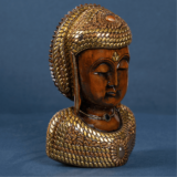 WOODEN BRASS JADAI WORK BUDHA BURST - Image 3