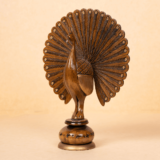 WOODEN CARVING ANTIQUE PEACOCK - Image 3