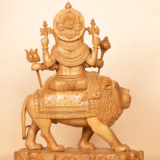 WOODEN FAIN CARVING GANESH SITTING ON LION - Image 4