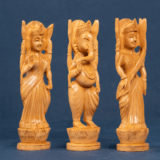 WOODEN FAIN LAXMI GANESH AND SARASWATI SET OF 3 - Image 3