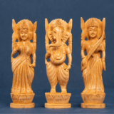 WOODEN FAIN LAXMI GANESH AND SARASWATI SET OF 3 - Image 2